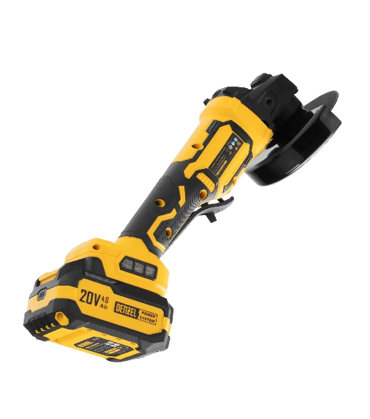 Машина шлифовальная угловая Denzel аккумуляторная бесщет. AGH-BL-20-125, Li-Ion, 20 В