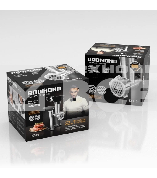Мясорубка Redmond RMG-1223 1000Вт черный/серебристый