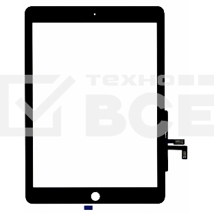 Сенсорное стекло (тачскрин) для iPad 9.7 2017 (A1822, A1823), черное