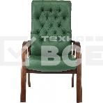 Кресло офисное Бюрократ T-9928WALNUT-CF, зеленый, кожа, на ножках, дерево, фото2