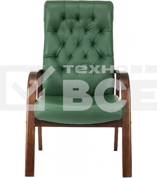Кресло офисное Бюрократ T-9928WALNUT-CF, зеленый, кожа, на ножках, дерево
