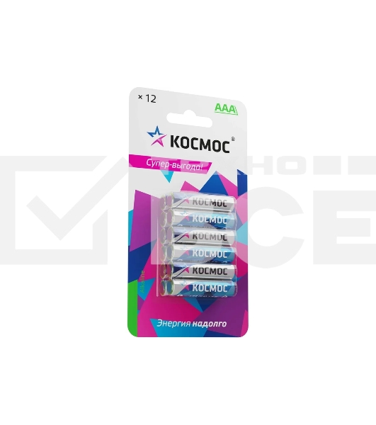 Элемент питания LR03 (АAA) 1.5V Alkaline 12BL, КОСМОС (KOCLR03BL12)