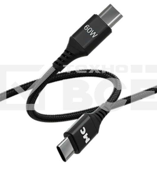 Кабель MORE CHOICE (4620202554093) K69aa 2м USB 3.0A PD 60W для Type-C Type-C- 2м, черный