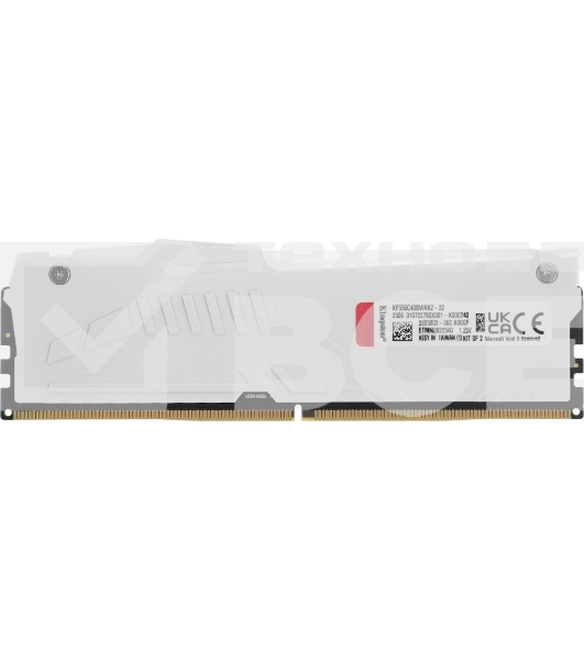 Оперативная память Kingston Fury Beast, DDR5, 32Gb (2x16Gb), 5600MHz, CL40, DIMM, с радиаторами, RGB, белый