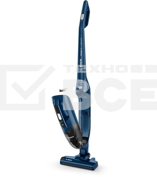 Пылесос вертикальный Bosch BCHF 2MX20 синий, питание от аккумулятора, 150 Вт, уборка сухая, пылесборник 0.4 л