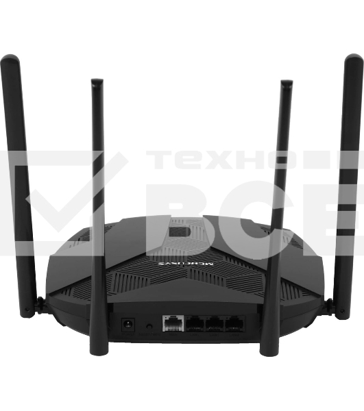 Двухдиапазонный роутер MERCUSYS MR80X AX3000 Wi-Fi 6, до 574 Мбит/с на 2,4 ГГц + до 2402 Мбит/с на 5 ГГц,4 фиксированные внешние антенны, 3 гигабитных порта LAN, 1 гигабитный порт WAN