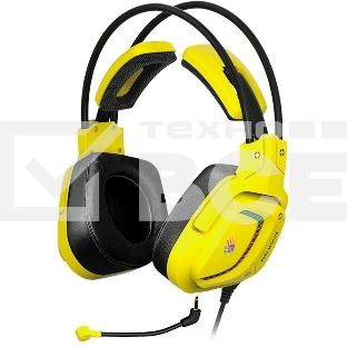 Гарнитура проводная с микрофоном A4Tech Bloody G575 Punk желтый/черный 2м мониторные USB оголовье (G575 PUNK)