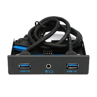 Планка на переднюю панель Gembird FP3.5-USB3-2A-HDA, USB, 2xUSB-A 3.0 + 1xJack 3.5мм, 3.5'