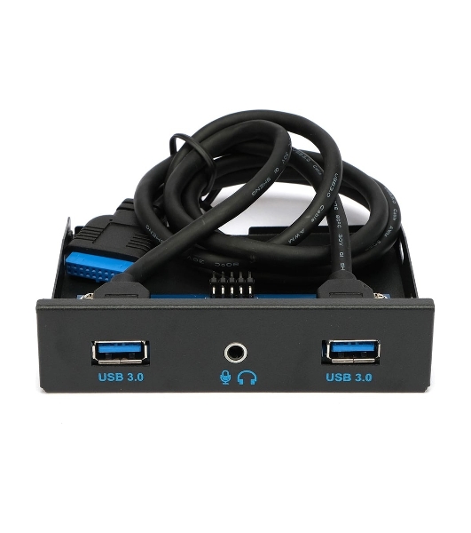 Планка на переднюю панель Gembird FP3.5-USB3-2A-HDA, USB, 2xUSB-A 3.0 + 1xJack 3.5мм, 3.5'