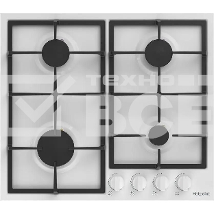 Газовая варочная панель Hotpoint HGMT 642 WH, независимая, белый