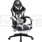 Кресло игровое Defender Aspect черный/белый, класс 4, PU, подножка, фото 1