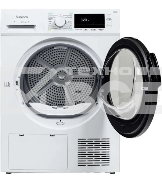 Сушильная машина Бирюса DM-MG8/03 белый, 8 кг, сушка - конденсационная, программ - 16, 59.5 x 84.5 x 60 см