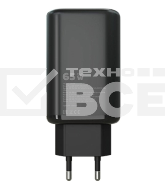 Сетевое зарядное устройство MORE CHOICE (4610196409646) NC79 1USB+2Type-C 3.0A PD 65W быстрая зарядка черный