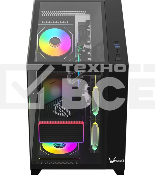 Компьютерный корпус AeroCool/Formula Crystal Z9ML Floe черный без БП mATX 4x120мм 2xUSB 3.0 audio bott PSU