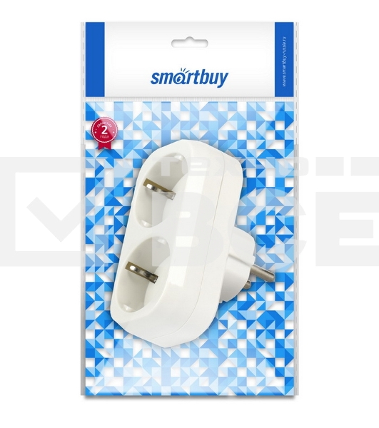 Разветвитель Smartbuy (SBE-16-A02-2z) 2 гнезда белый