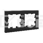 Рамка 2-местная Эпика EKF UP1-FPB-02 черная, пластик, фото 1