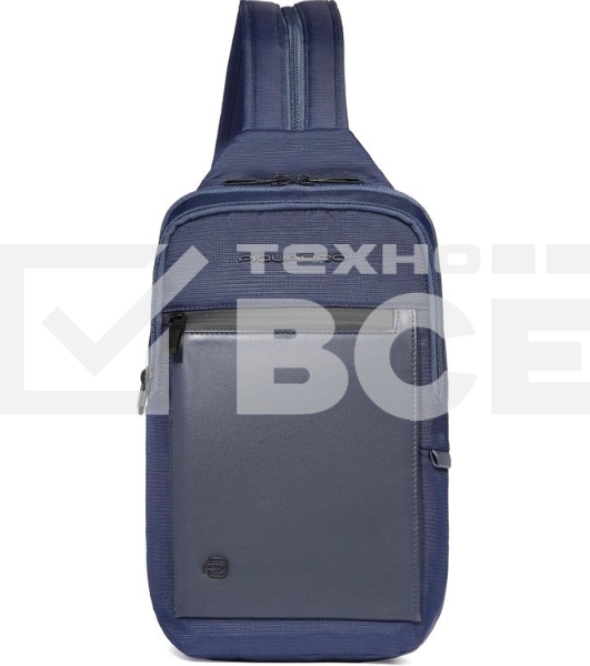 Рюкзак слинг мужской Piquadro Orion CA6625S136/BLU синий ткань/натур.кожа