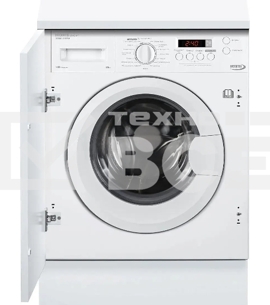 Встраиваемая стиральная машина HOMSair WMB1486WH белый, загрузка фронтальная 8 кг, 6 кг - сушка, 1400 об/мин, класс: A