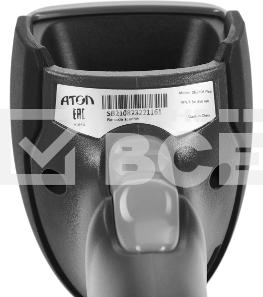 Сканер штрих-кода ручной Атол SB2108 Plus (rev.2) (57984) 2D имидж, 350 скан/сек, USB, серый