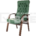 Кресло офисное Бюрократ T-9928WALNUT-CF, зеленый, кожа, на ножках, дерево, фото11