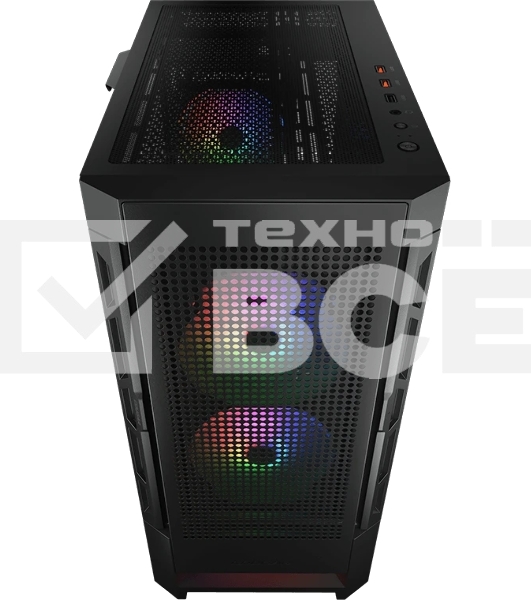 Компьютерный корпус Cougar Airface RGB Black, 2х140мм + 1x120мм ARGB Fan, ARGB Fan Hub, без БП, черный, ATX