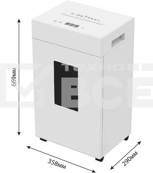 Шредер Cactus CS-SH-K9 белый (секр.P-4) перекрестный 15лист. 48лтр. скрепки скобы пл.карты