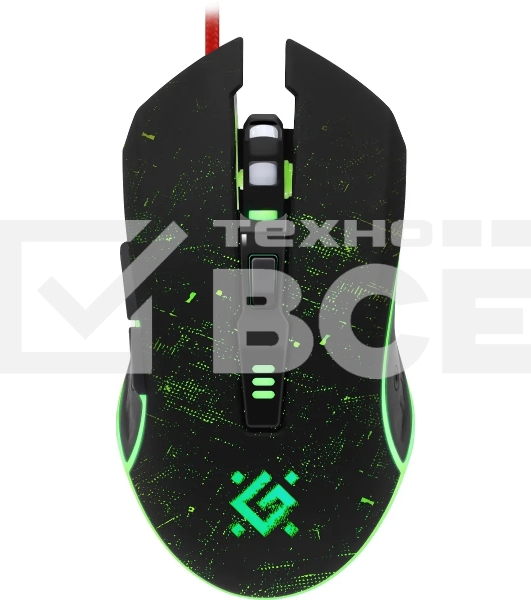 Мышь проводная Defender Draglen GM-907 черный, 7200 dpi, USB, кнопки - 6