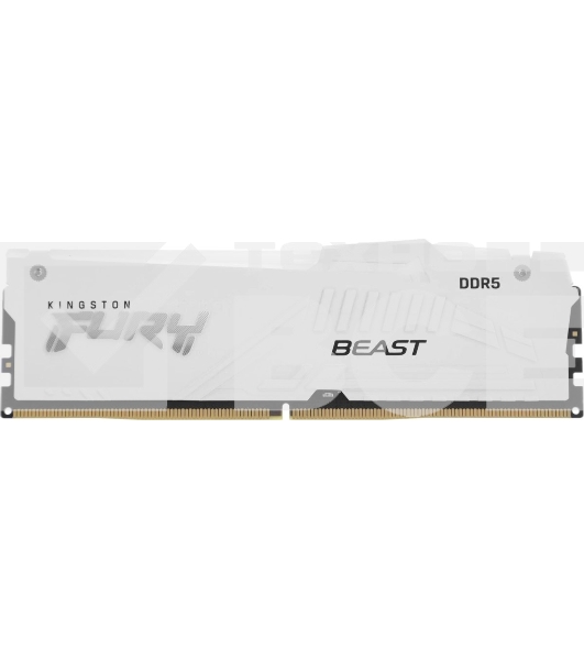 Оперативная память Kingston Fury Beast, DDR5, 32Gb (2x16Gb), 5600MHz, CL40, DIMM, с радиаторами, RGB, белый