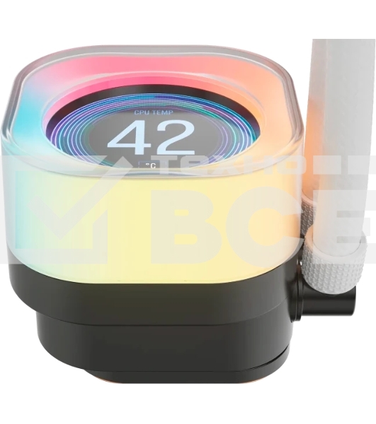 Система жидкостного охлаждения Water Cooling System Corsair iCUE LINK TITAN 240 RX LCD (240мм, белый, RGb/Fans: 2x120мм, 73.5CFM, 36dBA, 2100RPM/S: 1851, 1700, AM5, AM4)