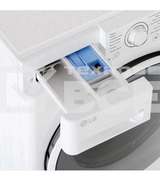 Стиральная машина LG F2J6TN0W 8кг, отжим: 1200об/мин, класс стирки: A, класс отжима: B, дисплей, защита от детей, белый
