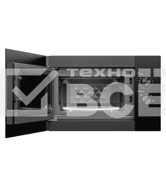 Встраиваемая микроволновая печь MONSHER MMH 1015 Noir, High-Tech, 15 л, мощность 600 Вт, 5 уровней мощности, размораживание, поворотное управление, черный