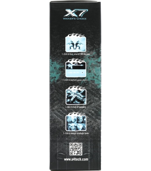 Мышь проводная A4Tech XL-750BH черный, 3600 dpi, USB, кнопки - 7