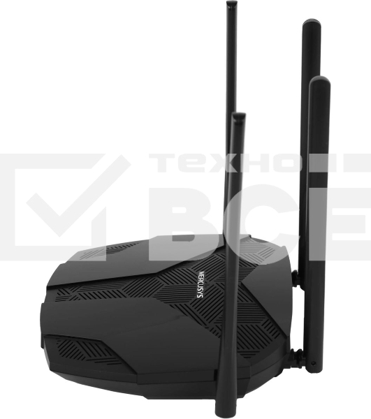 Двухдиапазонный роутер MERCUSYS MR80X AX3000 Wi-Fi 6, до 574 Мбит/с на 2,4 ГГц + до 2402 Мбит/с на 5 ГГц,4 фиксированные внешние антенны, 3 гигабитных порта LAN, 1 гигабитный порт WAN