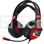 Гарнитура Crown CMGH-3000 чёрный/красный, проводная, подсветка, фото 1