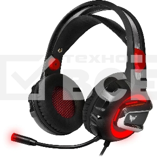 Гарнитура Crown CMGH-3000 чёрный/красный, проводная, подсветка