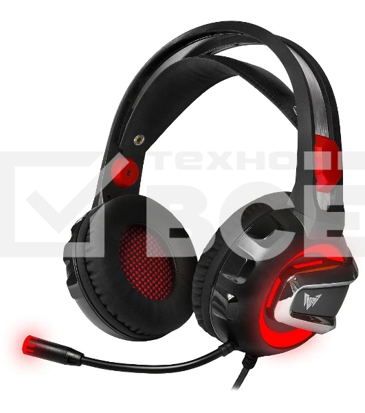 Гарнитура Crown CMGH-3000 чёрный/красный, проводная, подсветка