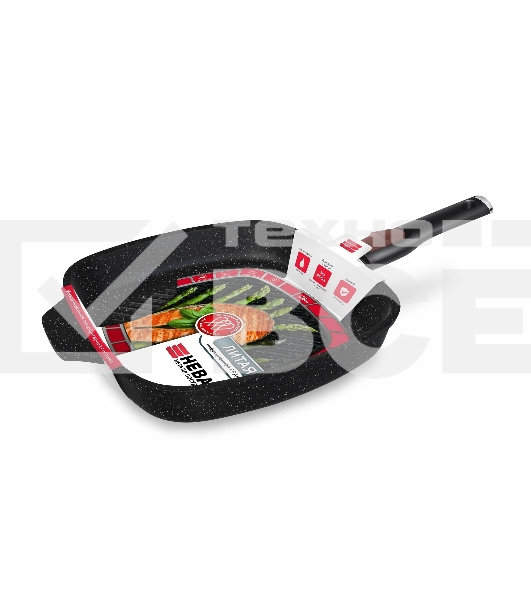 Сковорода-гриль квадратная 28 литая Индукция Гранит с/р