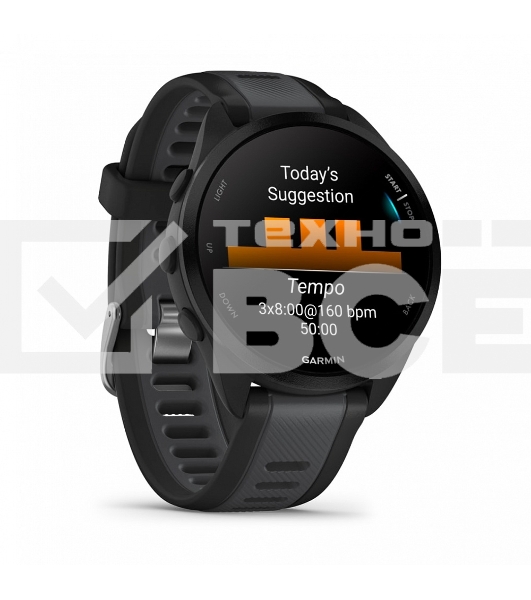 Смарт-часы Garmin Forerunner 165 черный, серый ремешок 43мм