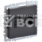 Розетка компьютерная двойная IEK BRITE РК10-2-БрГ RJ45 кат.5E графит, фото 1