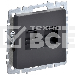 Розетка компьютерная двойная IEK BRITE РК10-2-БрГ RJ45 кат.5E графит