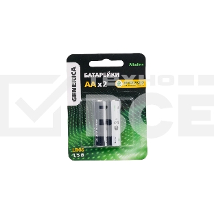 Батарейка щелочная Alkaline LR06/AA (2шт/блистер) GENERICA