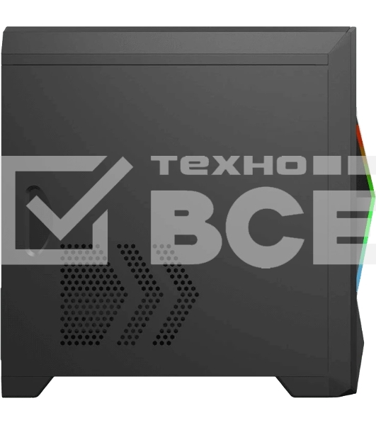 Компьютерный корпус Zircon Ares без БП (Midi Tower, Micro-ATX, черный, 1*USB3.0+2*USB2.0)