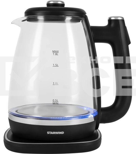 Чайник электрический Starwind SKG4041 1.8л. 1800Вт черный корпус: стекло