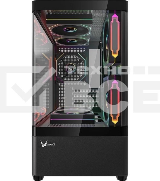 Корпус Formula Crystal U1M черный без БП mATX 1xUSB3.0 1xUSB3.1 audio bott PSU