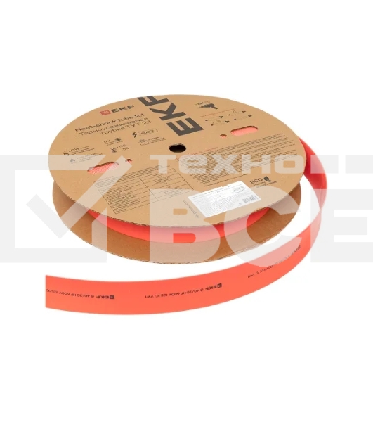 Трубка термоусаживаемая ТУТ нг 40/20 красная рулон EKF PROxima