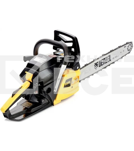 Пила цепная бензиновая Denzel DGS-5218, шина 45 см, 52см3, 3,5 л.с., шаг 0,325, паз 1,5 мм,