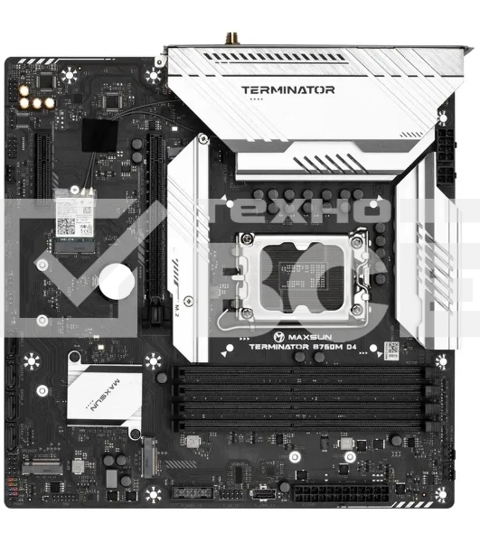 Материнская плата Maxsun Terminator B760M D4, LGA 1700, Intel B760, 4xDDR4, 4xSATA, 3xM.2, 1xPCIe 5.0 x16, 1xPCIe 3.0 x4, 1xHDMI, 1xDP, 1x 2.5Gb LAN, 2xUSB-A 3.2 Gen 1, 6xUSB-A 2.0, 3x3.5 мм, 5.1, M-ATX