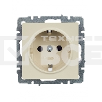 Розетка 1-местная IEK BRITE 16А РС14-1-0-БрКр с заземлением, с защитными шторками, 16А, бежевый, фото4
