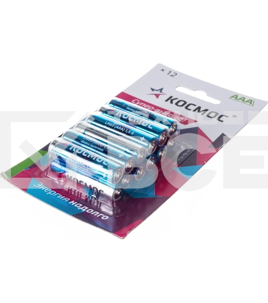 Элемент питания LR03 (АAA) 1.5V Alkaline 12BL, КОСМОС (KOCLR03BL12)