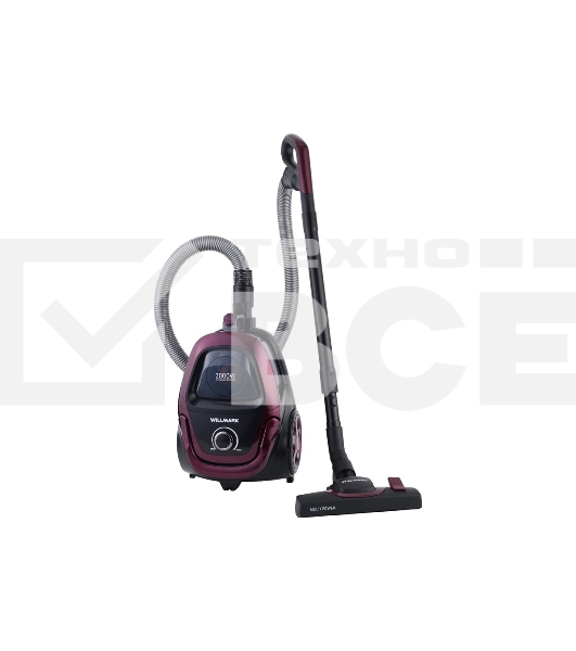 Пылесос WILLMARK VC-2630CYM (циклон,конт.2,5л,рег.скор,эрг.рукоят,метал.тел.труб,ТУРБО щетка,2000Вт)